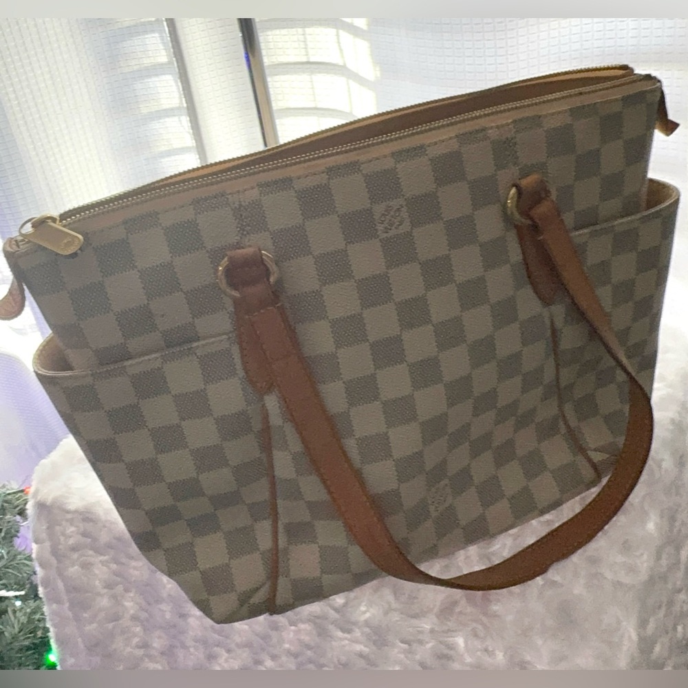 Host Pick Luxury ✨ VGUC LOUIS VUITTON Damier Azur Totally PM Tote Shoulderbag - Picture 13 of 17